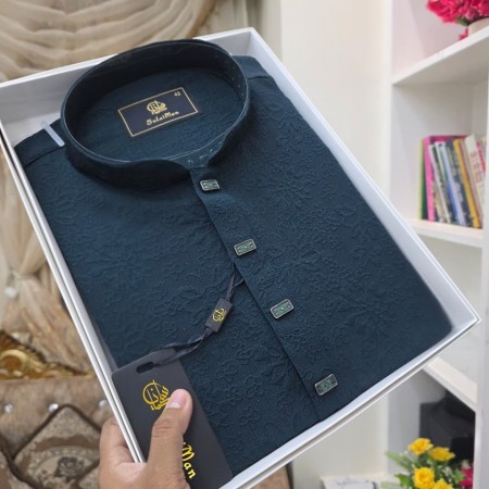 Nevy Blue China Popcorn Panjabi model-2